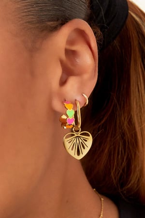 Cut out hearts earrings Gold Color Stainless Steel h5 Picture4